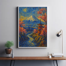 Mount Fuji Travel Print Wall Art, Mount Fuji - Japan City Print, Mount Fuji Travel Gift, Mount Fuji City Poster, Van Gogh style Wall Art