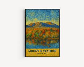 Mount Katahdin Print, Mount Katahdin Photo Poster, Mount Katahdin Travel Wall Art, Mount Katahdin Map Print, Mount Katahdin, Maine, USA