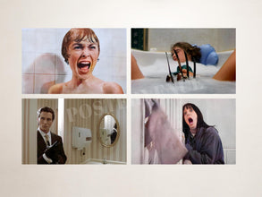 Movie Bathroom Art Poster Set, Halloween Horror Prints, Movie Bathroom Bundle, Printable Horror Wall Art Decor, Set of Four Funny Movie Gift 1785334872