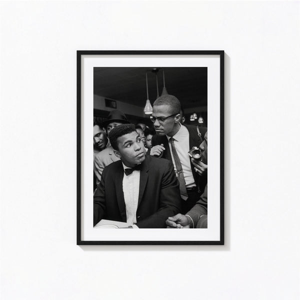 Muhammad Ali Print, Malcolm X Black and White Wall Art, Vintage Print, Photography Prints, Museum Quality Photo Art Print 1620778939