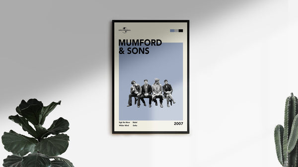 Mumford & Sons Poster Mid-Century Modern Music Print (Minimalist Movie Poster) 1139334051