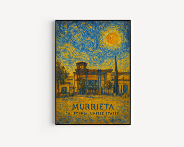Murrieta Poster Print, Murrieta Travel Poster, Murrieta Van Gogh Style Wall Art, Murrieta, California, United States