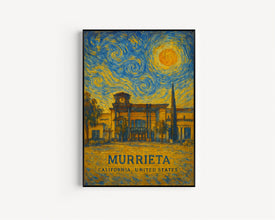 Murrieta Poster Print, Murrieta Travel Poster, Murrieta Van Gogh Style Wall Art, Murrieta, California, United States