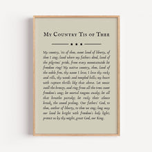 My Country Tis of Thee Print Vintage Patriotic Hymn (Digital Download) 4307754726