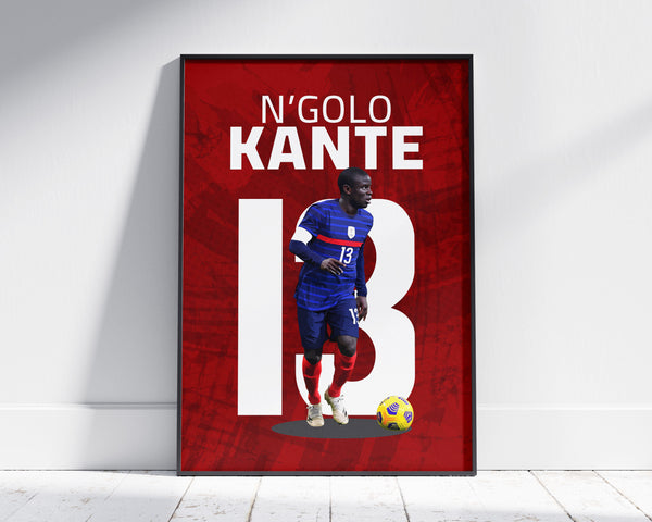 N'Golo Kante Poster, French Football Art, Soccer Fan Gift Sport Poster 1714926745