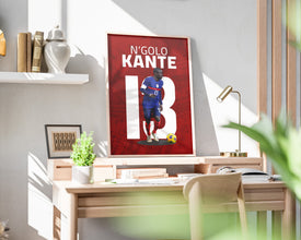 N'Golo Kante Poster, French Football Art, Soccer Fan Gift Sport Poster 1714926745