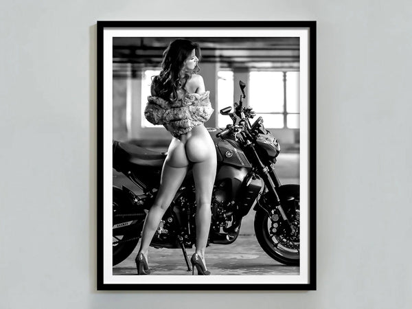 Naked Woman Motorcycle Print Feminist Poster Black and White Vintage Nude Photo Hypebeast Wall Art Teen Girl Bathroom Decor Digital Download 1730919686