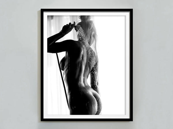 Naked Woman in Bath Print, Black and White, Sexy Bathroom Wall Art, Feminist Poster, Printable, Teen Girls Bathroom Decor, Digital Download 1734787732