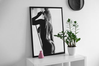 Naked Woman in Bath Print, Black and White, Sexy Bathroom Wall Art, Feminist Poster, Printable, Teen Girls Bathroom Decor, Digital Download 1734787732
