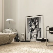 Naomi Campbell On Telephone Print, Black and White Wall Art, Vintage Print, Photography Prints, Museum Quality Photo Art Print 1606605396