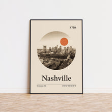 Nashville City Poster  Minimalist Art Print  City Poster  Mid Century Poster  Travel Print Art  Retro City Poster  Tennessee 1637540954