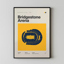 Nashville Predators Poster, Bridgestone Arena Stadium Print, Mid Century Modern Hockey-Q28AIZ