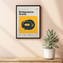 Nashville Predators Poster, Bridgestone Arena Stadium Print, Mid Century Modern Hockey-Q28AIZ