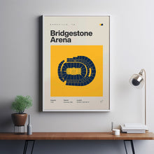 Nashville Predators Poster, Bridgestone Arena Stadium Print, Mid Century Modern Hockey-Q28AIZ