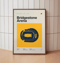Nashville Predators Poster, Bridgestone Arena Stadium Print, Mid Century Modern Hockey-Q28AIZ
