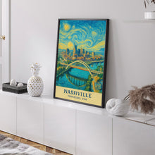 Nashville Print, Nashville Photo Poster, Nashville Travel Wall Art, Nashville Map Print, Nashville Van Gogh Style, Nashville, Tennessee, USA