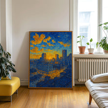 Nashville Tennessee, USA, Van Gogh Style Art, Cityscape Canvas, Poster, Skyline Print, Sunset Art, Home Decor, Wall Art, Travel Souvenir
