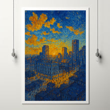 Nashville Tennessee, USA, Van Gogh Style Art, Cityscape Canvas, Poster, Skyline Print, Sunset Art, Home Decor, Wall Art, Travel Souvenir
