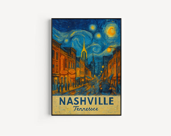 Nashville Travel Print Wall Art, Nashville - Tennessee City Print, Nashville Travel Gift, Nashville City Poster, Wall Art, Wall Art