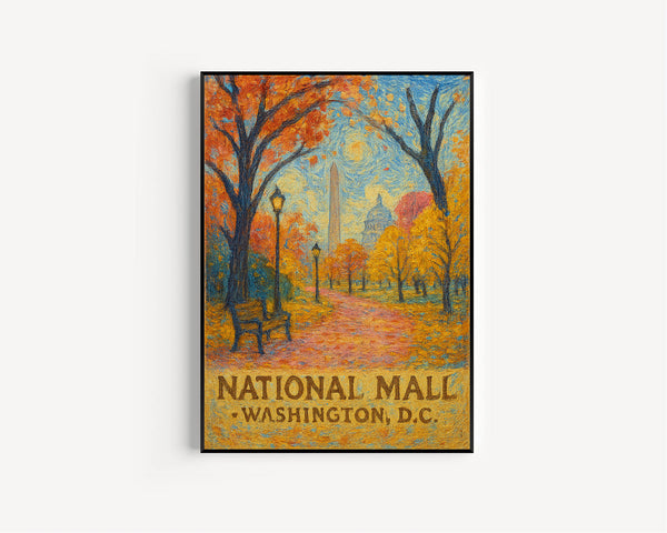 National Mall Print, Washington DC art print, Washington art prints, Washington wall art, Washington poster, Cherry Blossom Wall Art
