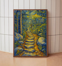 Nature Framed Wall Art, Forest Path Landscape Wall Decor, Modern Farmhouse Canvas Art, Abstract Botanical Canvas Decor