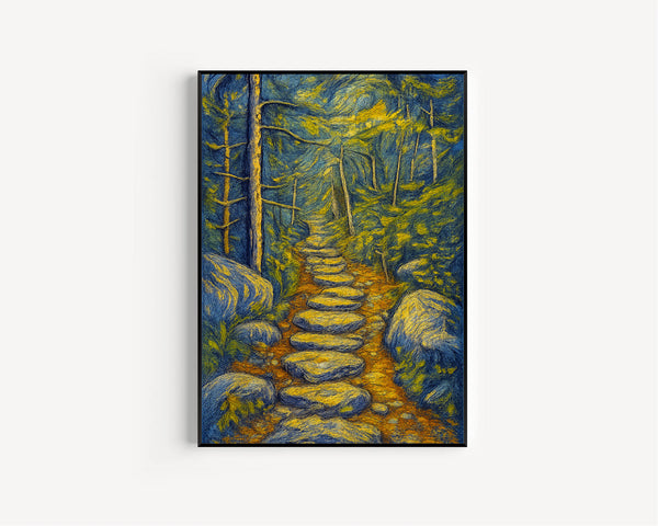 Nature Framed Wall Art, Forest Path Landscape Wall Decor, Modern Farmhouse Canvas Art, Abstract Botanical Canvas Decor