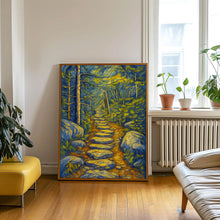 Nature Framed Wall Art, Forest Path Landscape Wall Decor, Modern Farmhouse Canvas Art, Abstract Botanical Canvas Decor