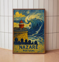 Nazare Portugal Travel Poster, Nazare Print, Portugal Wall Art, Personalised Travel Poster, Birthday Present, Wedding Gifts