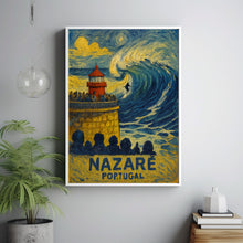 Nazare Portugal Travel Poster, Nazare Print, Portugal Wall Art, Personalised Travel Poster, Birthday Present, Wedding Gifts