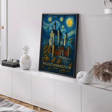 Neuschwanstein Castle Travel Poster - Germany Wall Art Print, Illustration Poster, Home & Office decor, Gift idea, Bavaria travel print