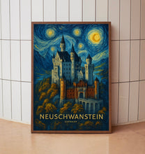 Neuschwanstein Castle Travel Poster - Germany Wall Art Print, Illustration Poster, Home & Office decor, Gift idea, Bavaria travel print
