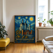 Neuschwanstein Castle Travel Poster - Germany Wall Art Print, Illustration Poster, Home & Office decor, Gift idea, Bavaria travel print