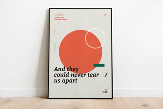 Never Tear Us Apart inspired poster - Minimalist Art - Wall Art - Home Decor - Design Print 1497570577