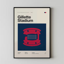 New England Patriots Poster, Gillette Stadium Print, Mid Century Modern Football Poster-M5T270