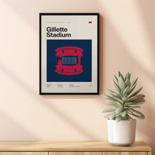New England Patriots Poster, Gillette Stadium Print, Mid Century Modern Football Poster-M5T270