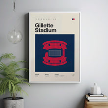 New England Patriots Poster, Gillette Stadium Print, Mid Century Modern Football Poster-M5T270