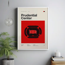 New Jersey Devils Poster, Prudential Center Print, Mid Century Modern Hockey Poster, Sp-6PINXJ