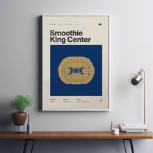 New Orleans Pelicans Poster, Smoothie King Center Print, Mid Century Modern Basketball-JHORSK