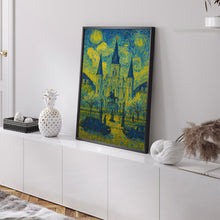 New Orleans, USA, Van Gogh Style, Canvas and Poster, Church Print, City Wall Decor, Travel Art, Landmark Illustration, Wall Art Decor
