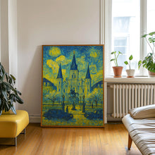 New Orleans, USA, Van Gogh Style, Canvas and Poster, Church Print, City Wall Decor, Travel Art, Landmark Illustration, Wall Art Decor