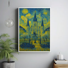 New Orleans, USA, Van Gogh Style, Canvas and Poster, Church Print, City Wall Decor, Travel Art, Landmark Illustration, Wall Art Decor