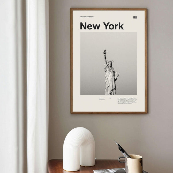 New York City Art Print  New York Poster  New York Wall Art  Mid Century Poster  Travel Print Art  NYC 1579091125