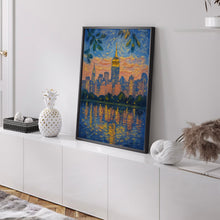 New York City Travel Poster, Retro Manhattan Wall Art, NYC Skyline Decor, US Cities Landscape Prints for Home and Office New York Poster