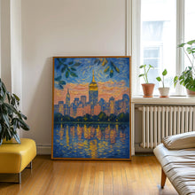 New York City Travel Poster, Retro Manhattan Wall Art, NYC Skyline Decor, US Cities Landscape Prints for Home and Office New York Poster
