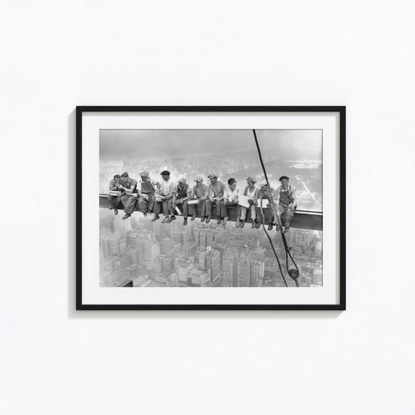 New York Construction Workers Lunching on a Crossbeam, Black and White Wall Art, Vintage Print, Photography Prints, Museum Quality Print 1606604294