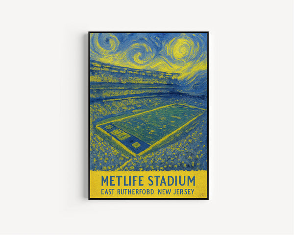 New York Giants NFL  MetLife Stadium  Black and White  Poster