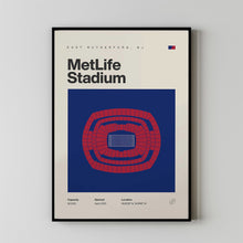 New York Giants Poster, NY MetLife Stadium Print, Mid Century Modern Football Poster, S-Z334JT