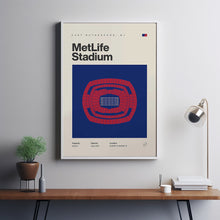 New York Giants Poster, NY MetLife Stadium Print, Mid Century Modern Football Poster, S-Z334JT