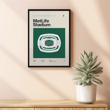 New York Jets Poster, NY MetLife Stadium Print, Mid Century Modern Football Poster, Spo-AR38F1
