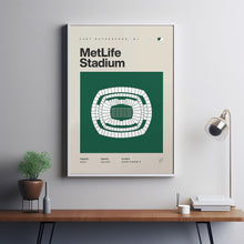 New York Jets Poster, NY MetLife Stadium Print, Mid Century Modern Football Poster, Spo-AR38F1
